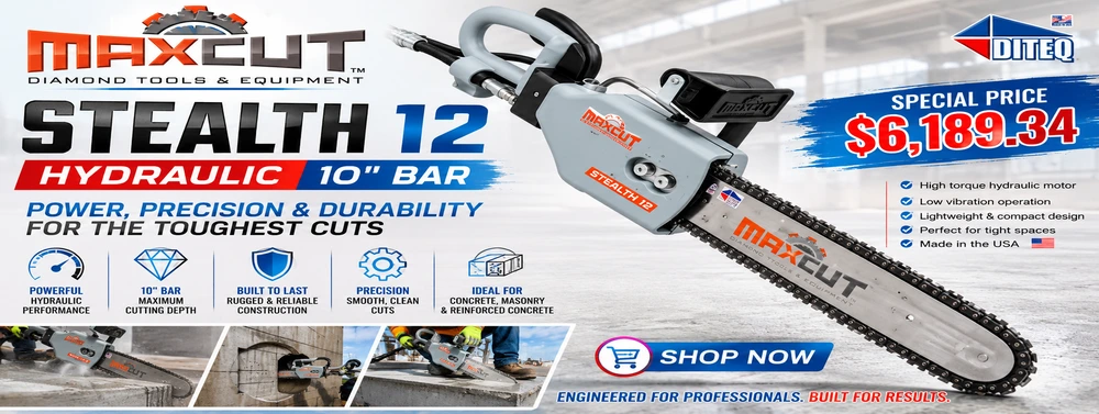 MaxCut Stealth 12 Hydraulic Chainsaw with 10 Inch Bar